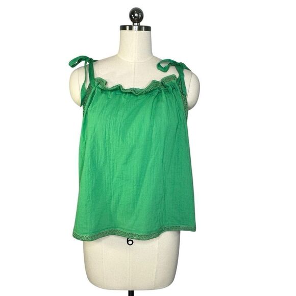 Joie Green Cotton Ariella Tank Top | Size XL - Picture 4 of 8
